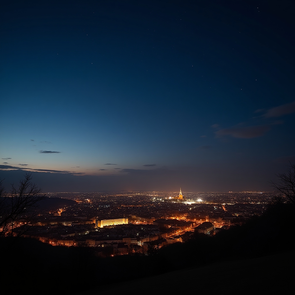 Nočná obloha nad Košicami